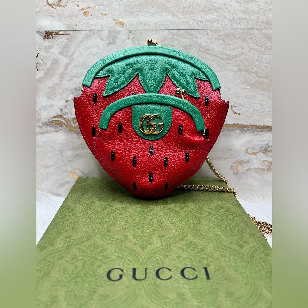 #05210BN Unused Gucci Strawberry Mini Bag